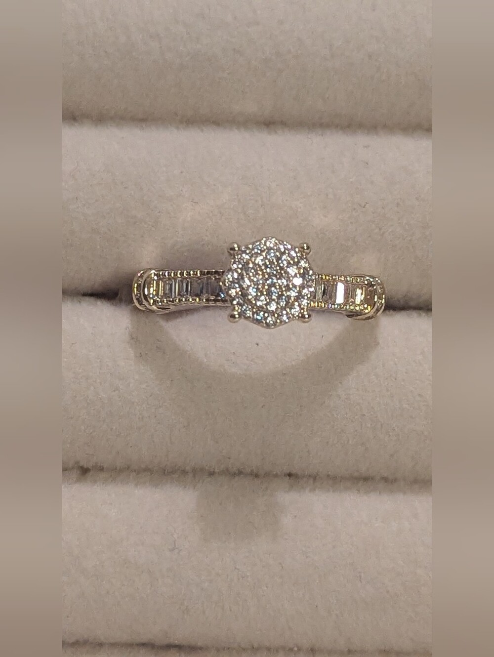 18 Kt Gold Layered AAA CZ size 8 Ring. NEW!